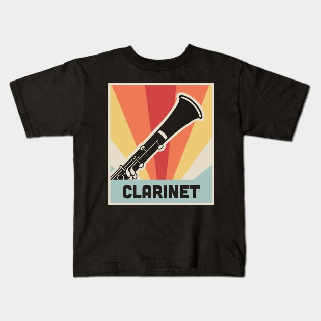 CLARINET | Vintage Style Marching Band Poster Kids T-Shirt by MeatMan